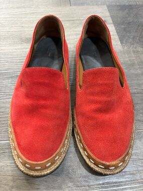 Rag & Bone "Cairo" Fiery Red Suede Espadrille Flats -Size 38 (US 7.5-8), GUC
